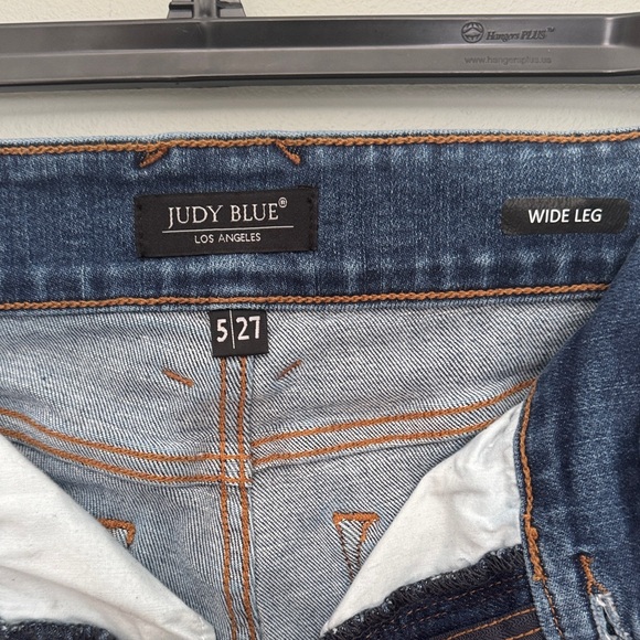 Judy Blue Dark Wash Wide Leg Jeans - Picture 3 of 6